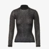 FRAME Turtleneck Semi-sheer Mesh Top