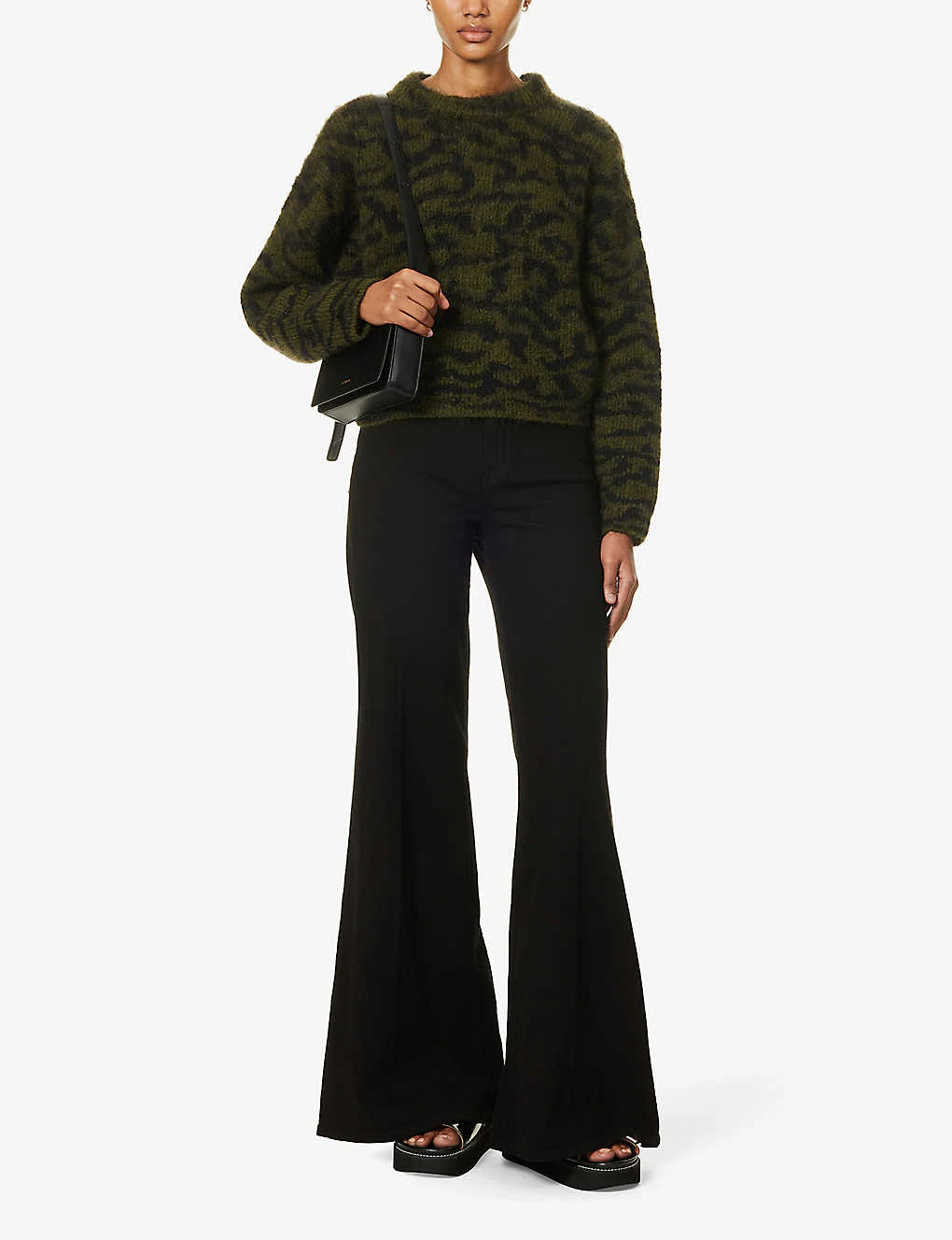 FRAME Abstract-intarsia Relaxed-fit Knitted Jumper - Image 2