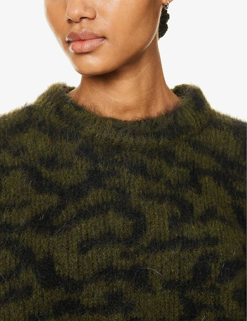 FRAME Abstract-intarsia Relaxed-fit Knitted Jumper - Image 5