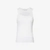 Sleeveless Cut-out Stretch-organic Cotton Top