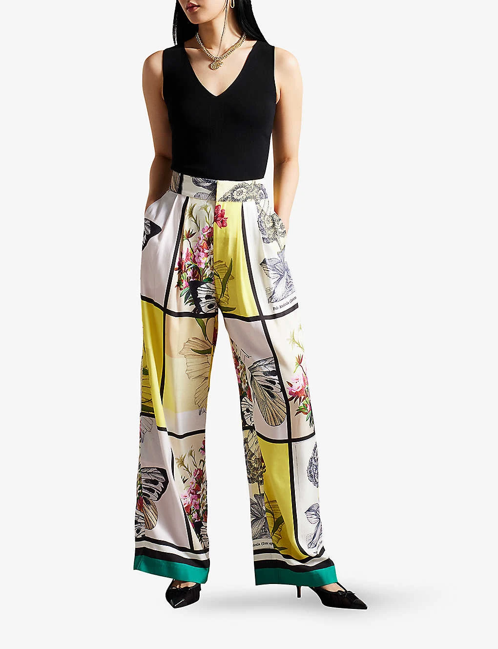 Ted Baker Embelae Floral-print Wide-leg Mid-rise Woven Trousers - Image 2