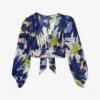 Ted Baker Chrysan Floral-print Cropped Crepe Top