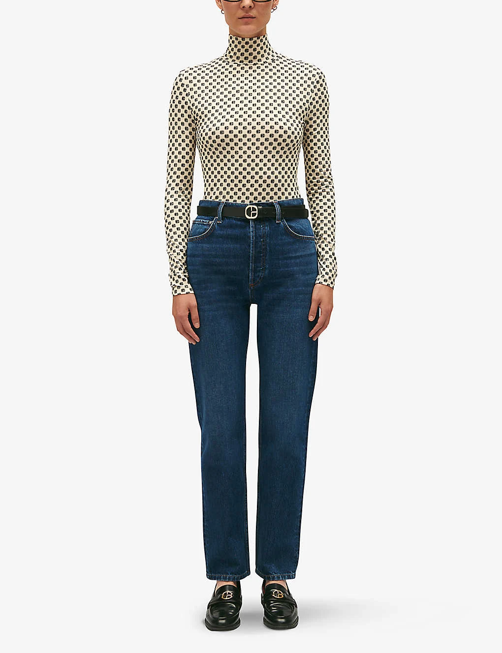 CLAUDIE PIERLOT CP Monogrammed-print Stretch-knit Jumper - Image 2