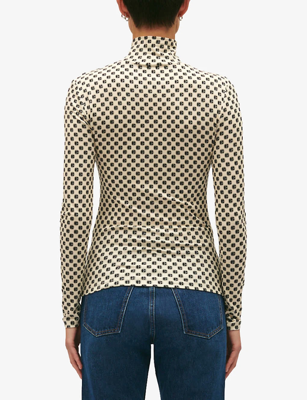 CLAUDIE PIERLOT CP Monogrammed-print Stretch-knit Jumper - Image 4