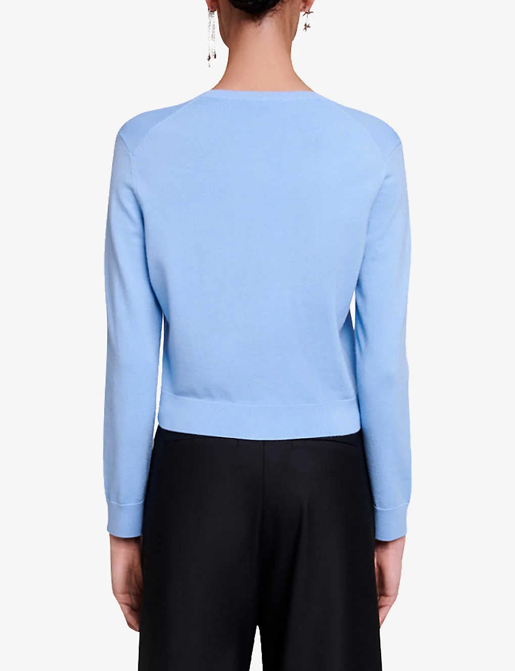 Maje Clover Shape-embellished Stretch Wool-blend Cardigan - Image 4