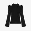 Maje Moseanna Cut-out Long-sleeve Stretch-knit Jumper