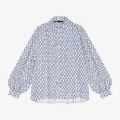 Maje Citomo Monogram-print Long-sleeve Cotton Shirt