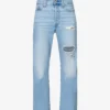 Levis Ribcage Distressed Straight-leg High-rise Jeans