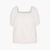 Whistles Tera Broderie-detail Square-neck Cotton Blouse
