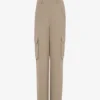 High-rise Leg-pocket Crepe Cargo Trousers