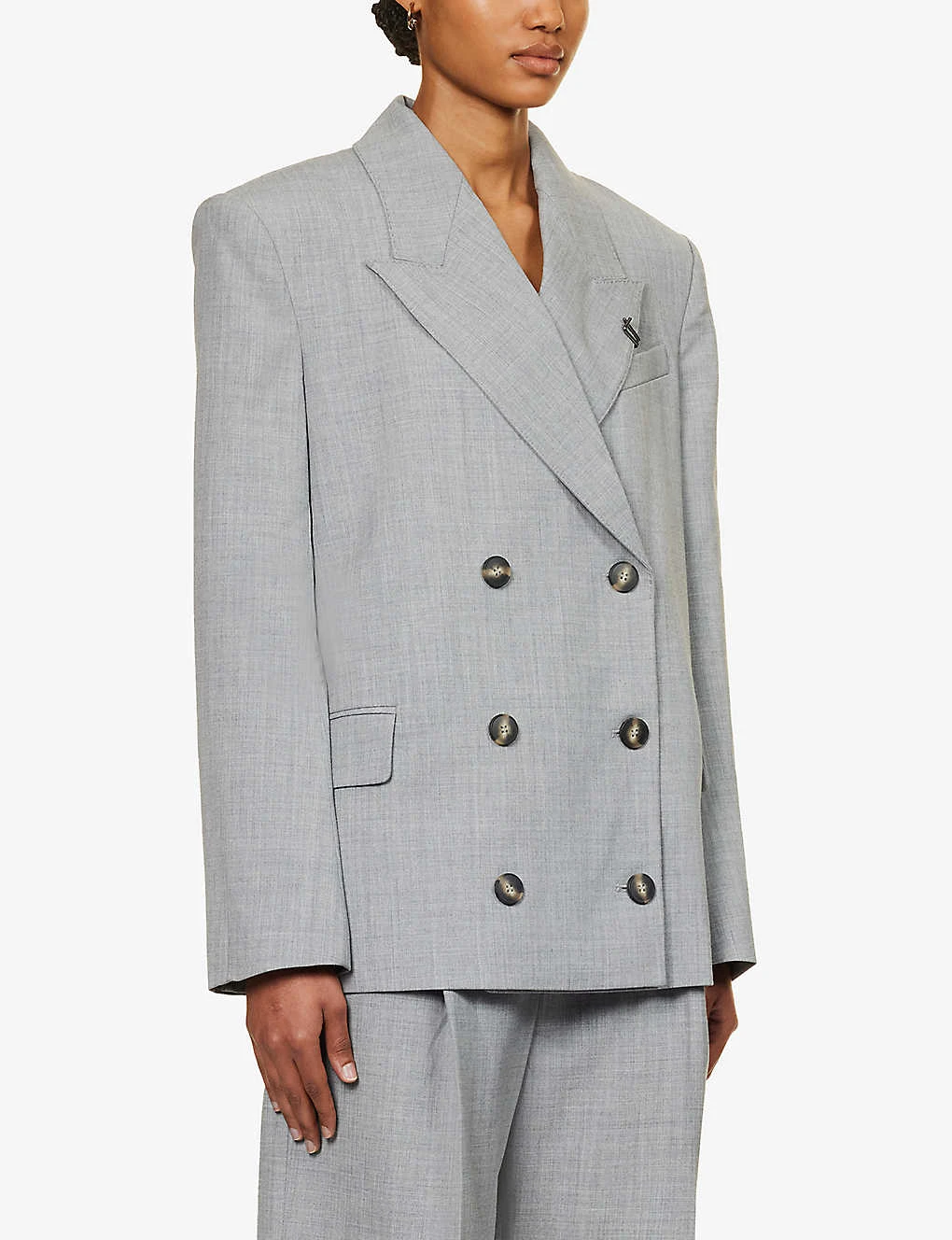 Lazlo Double-breasted Stretch-woven Jacket - Image 3