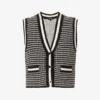 ME AND EM Sleeveless Jacquard-knit Cotton-blend Vest