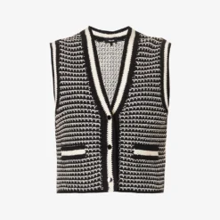 ME AND EM Sleeveless Jacquard-knit Cotton-blend Vest