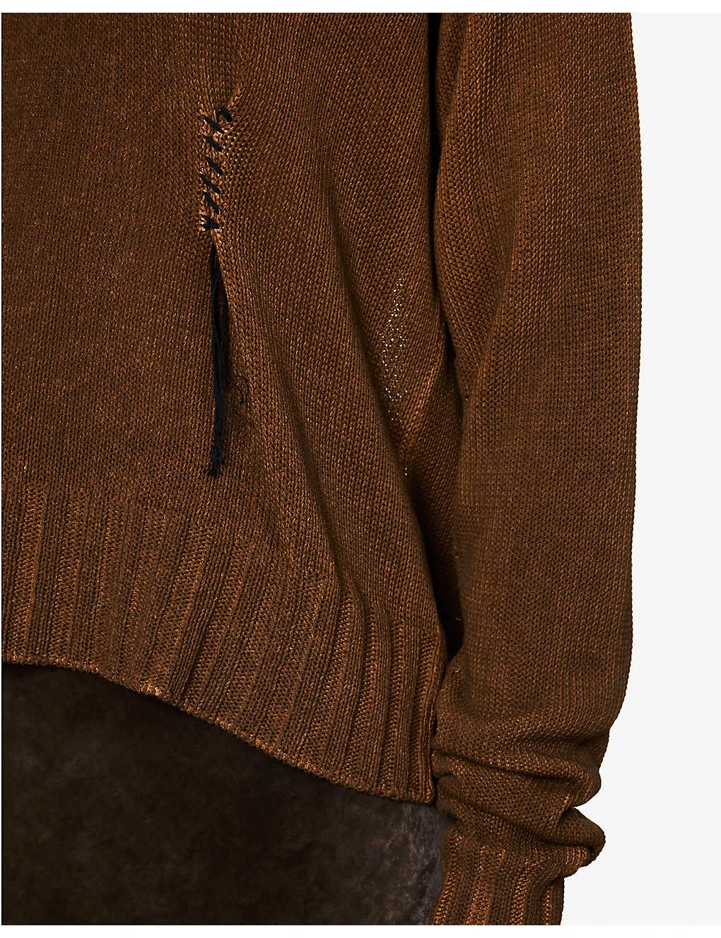 Knitted-texture Dropped-shoulder Cotton-knit Jumper - Image 7