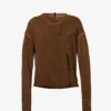 Knitted-texture Dropped-shoulder Cotton-knit Jumper