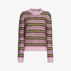 Marni Striped-pattern Ribbed-trim Wool-blend Jumper