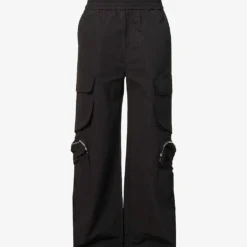 Jigsaw Wide-leg Mid-rise Cotton-blend Trousers