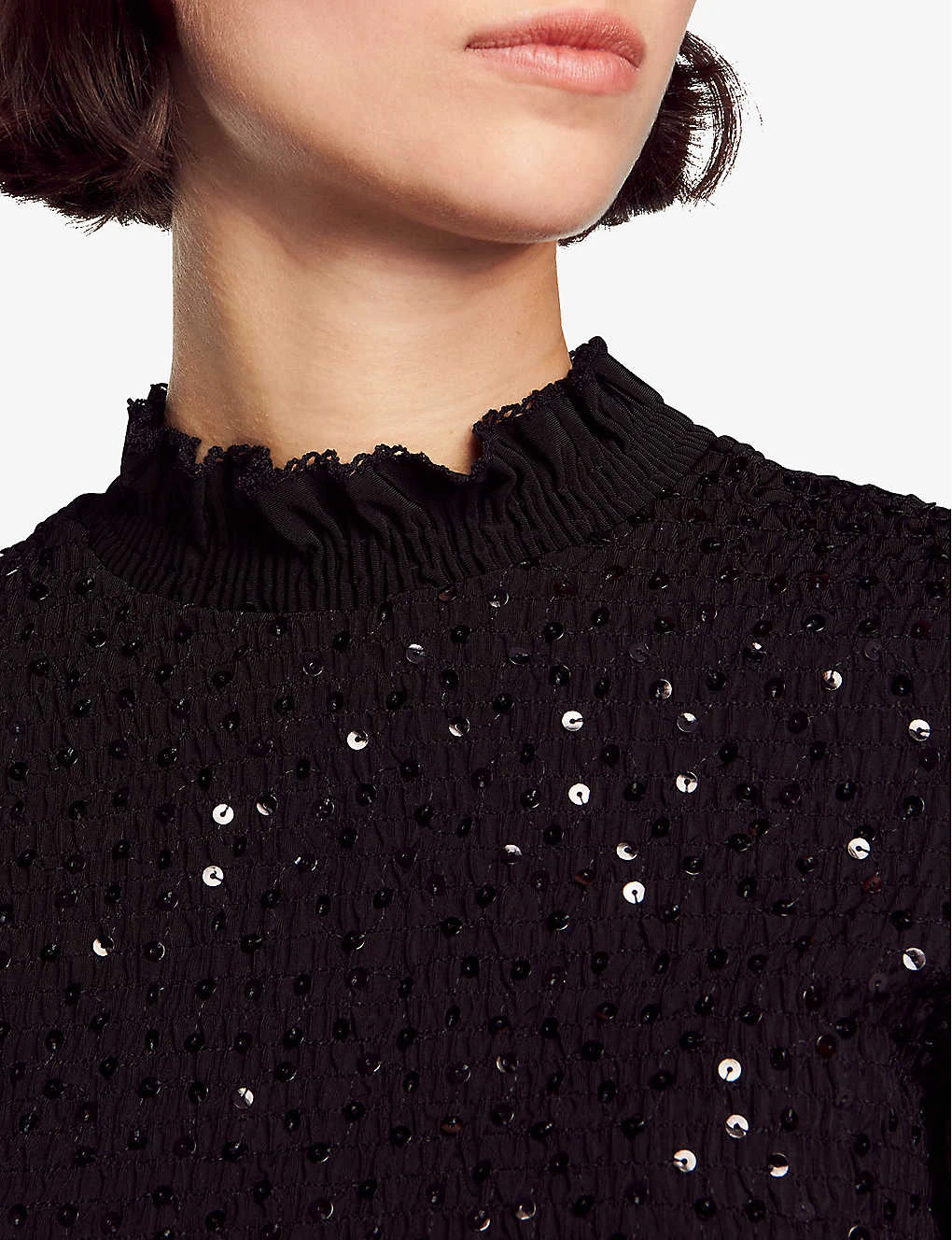 Sandro Voltige Sequin-embellished Stretch-woven Top - Image 5