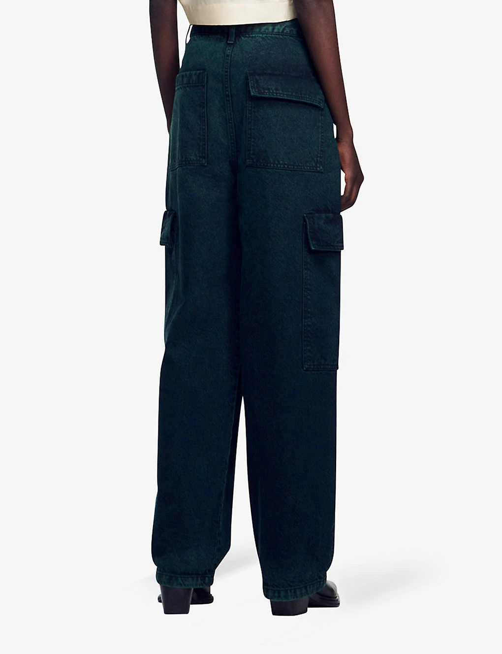 Sandro Jasper Wide-leg Mid-rise Cargo Jeans - Image 4
