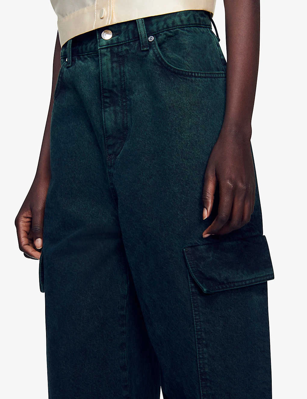 Sandro Jasper Wide-leg Mid-rise Cargo Jeans - Image 5