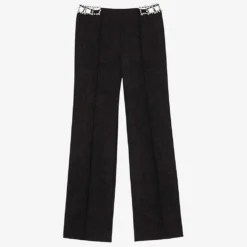 Sandro Duchamp High-rise Rhinestone-panel Stretch-woven Trousers