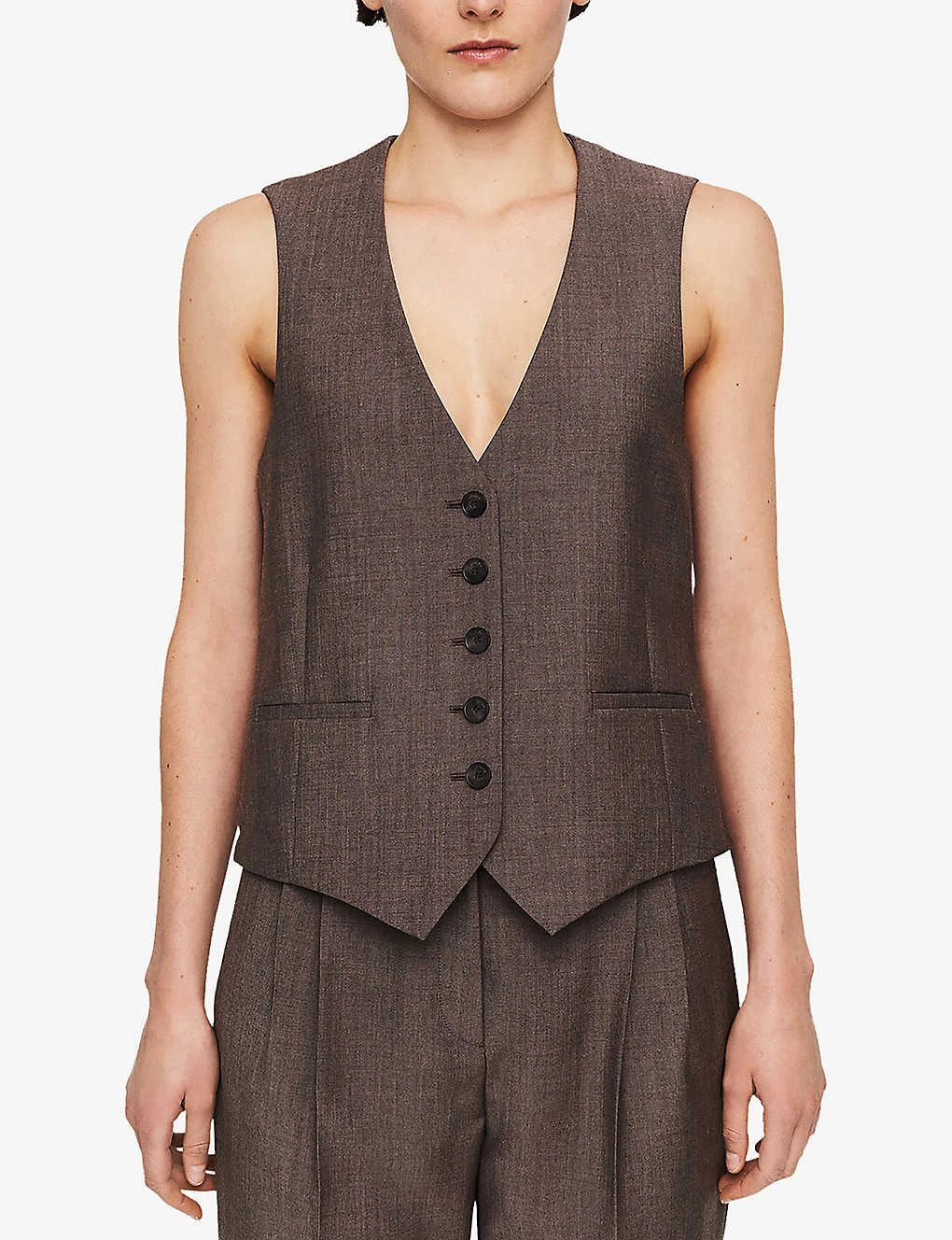 Joseph Kinglake V-neck Wool-blend Vest - Image 3