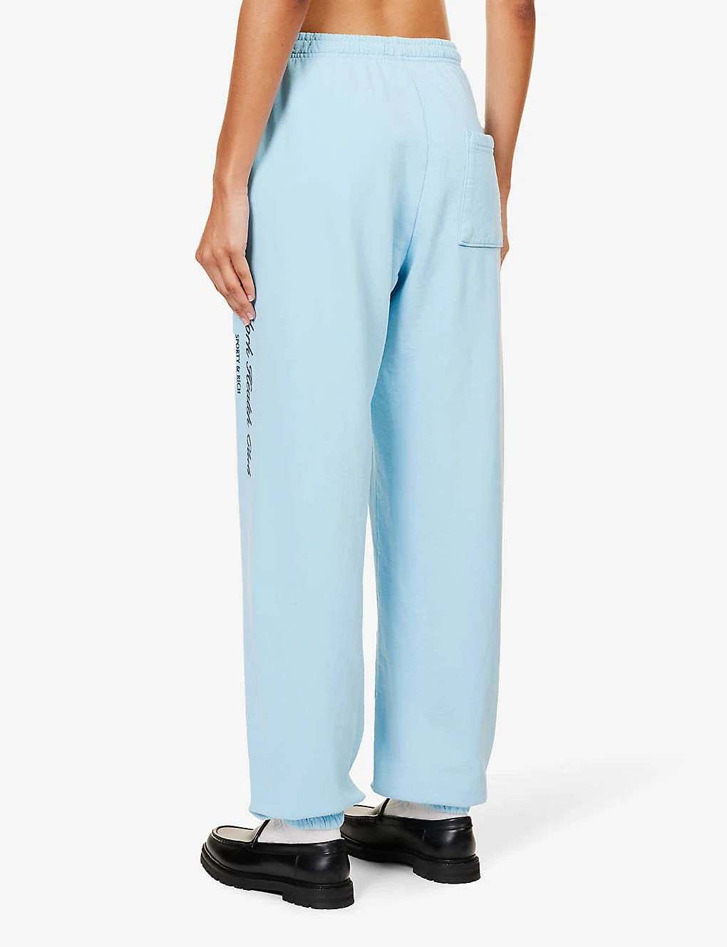 New York Health Club Logo-print High-rise Cotton-jersey Jogging Bottoms - Image 4