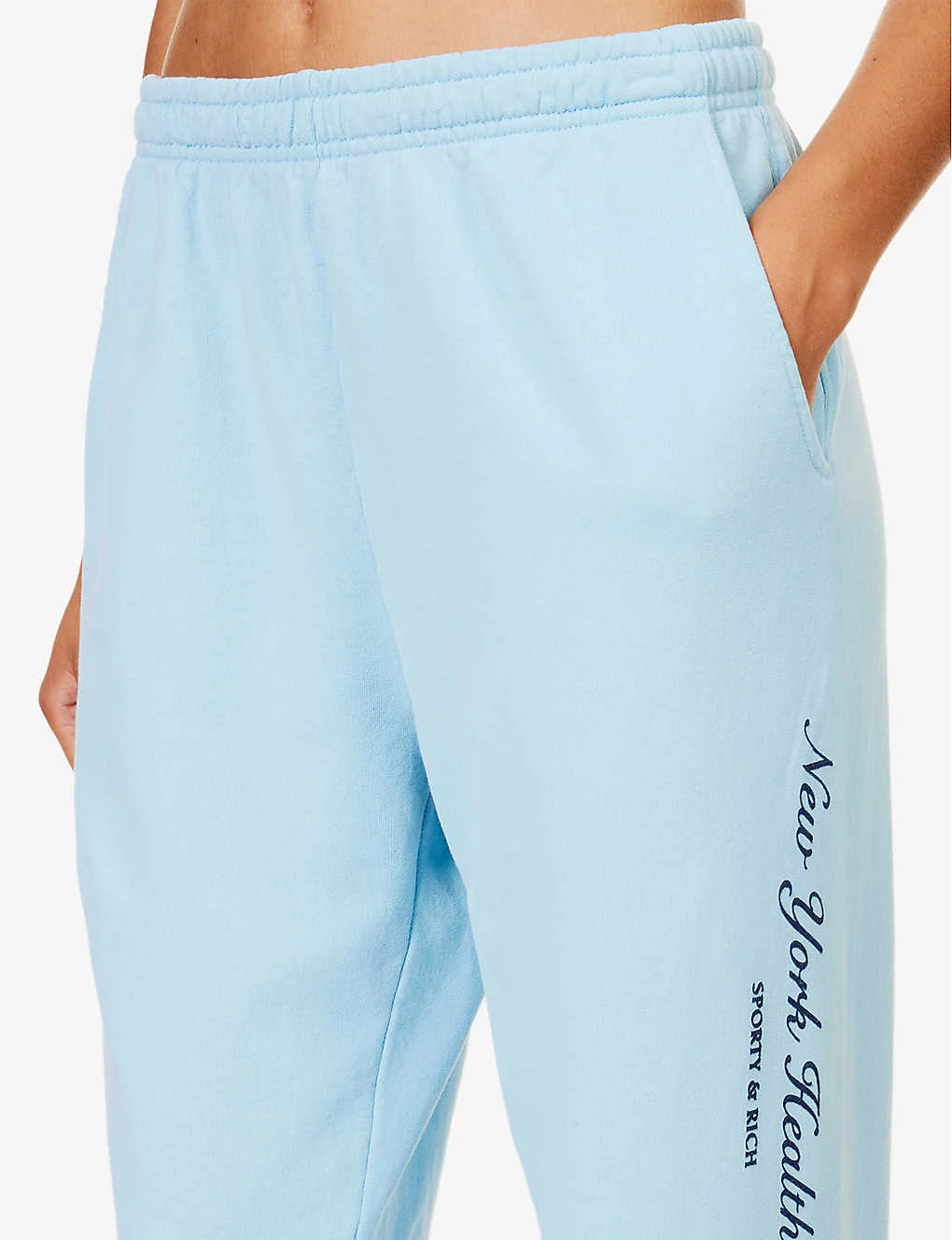 New York Health Club Logo-print High-rise Cotton-jersey Jogging Bottoms - Image 5